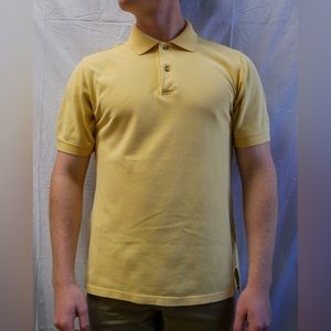 Yellow Silk Wash Polo. 100% Cotton.